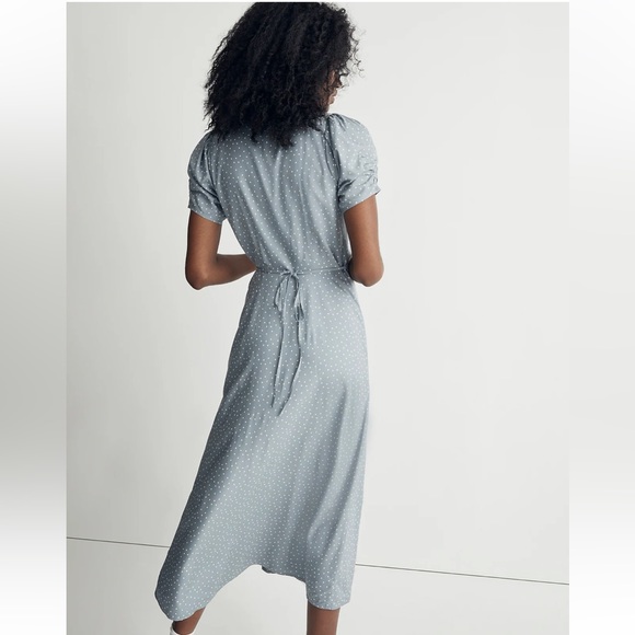 Madewell | Leedra Button-Front Midi Dress in Dot - Picture 3 of 7